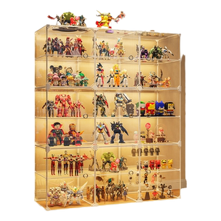 手办展示柜创庭适用乐高积木透明收纳盒盲盒防尘模型玩具陈列架子