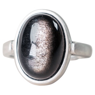 非鱼之家原创银曜石磨砂925银戒指男 简约设计活口食指戒指环女款