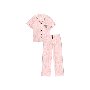 维密明星同款宅度假天丝绵柔印花短袖不易皱家居服套装睡衣女2026