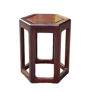 新中式东非酸枝木六角凳实木六边形凳子家用红木简约现代高板凳