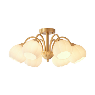 卧室灯吸顶灯房间浪漫现代创意客厅餐厅书房灯高级感主卧吊灯全铜