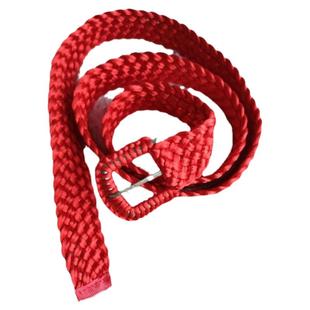 男士龙蛇年本命年大红腰带加长中国结红绳编织眼扣腰带结婚裤带女