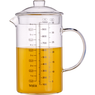 玻璃量杯家用刻度杯厨房量水奶粉杯耐热玻璃牛奶杯衡量杯水杯带把