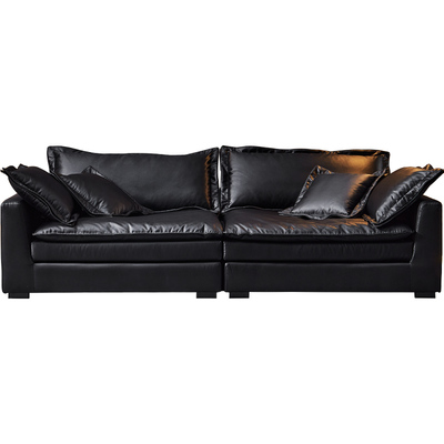 科技布沙发黑色意式超深羽绒