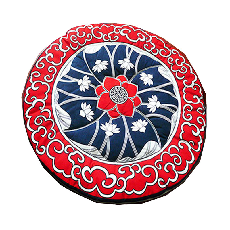 坐垫 圆形 椅子垫 手工纯棉圆垫 莲花 祥荷花 打坐禅修跪拜 蒲团