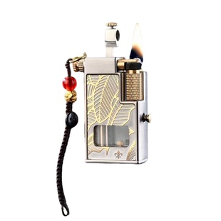 首领复古煤油打火机透明双油仓机械拾侧滑点火个性定制男士礼品潮