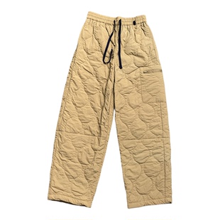 户外运动风！绗缝棉裤秋冬男女情侣款防风保暖夹棉直筒加厚休闲裤