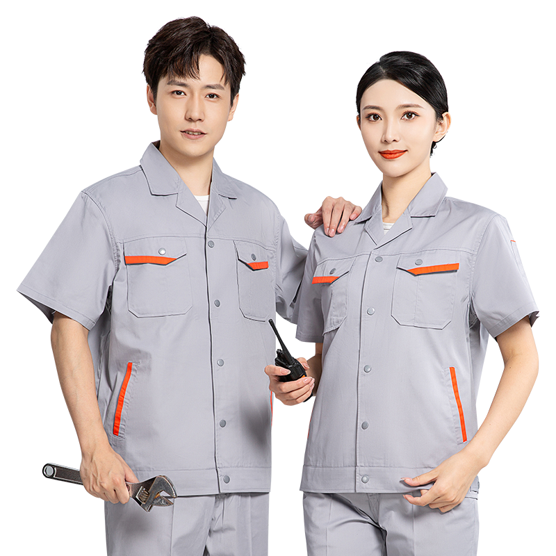 夏季短袖工作服套裝男夏裝勞保服汽修服車間廠服透氣耐磨工裝