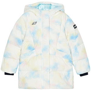 Skechers斯凯奇小暖宝童装女童冬季新款羽绒服保暖儿童中长款外套