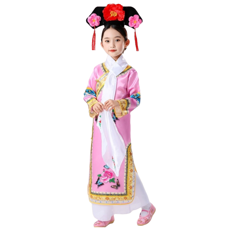 六一儿童格格服女童长短袖古装清朝满族服装幼儿有一个姑娘演出服