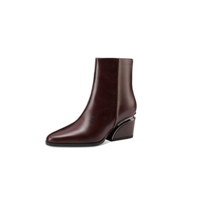 真皮英伦风小短靴女42.43