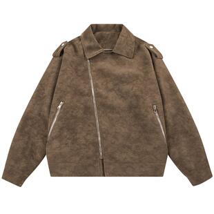 Mind Bridge男士仿麂皮绒面外套2026年春机车夹克美式休闲上衣