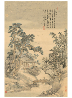 梅图高清微喷四王绢布传统山水画
