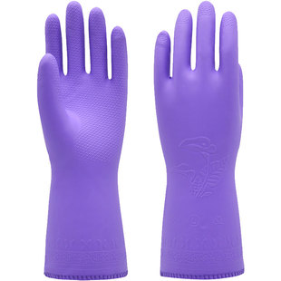 东亚加绒保暖加厚防水耐用手套家务清洁橡胶手套女厨房洗碗洗衣服