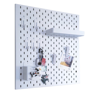 洞洞板固定制铁质磁吸书架侧板转角照片开门口双面破洞线架置物架
