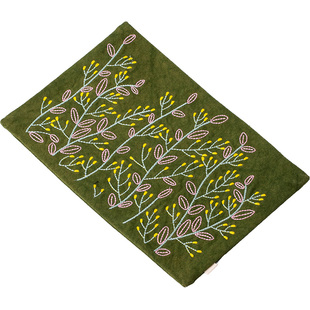 三点水国风手作刺绣枝蔓茶席创意帆布复古家用桌布防烫隔热干泡席