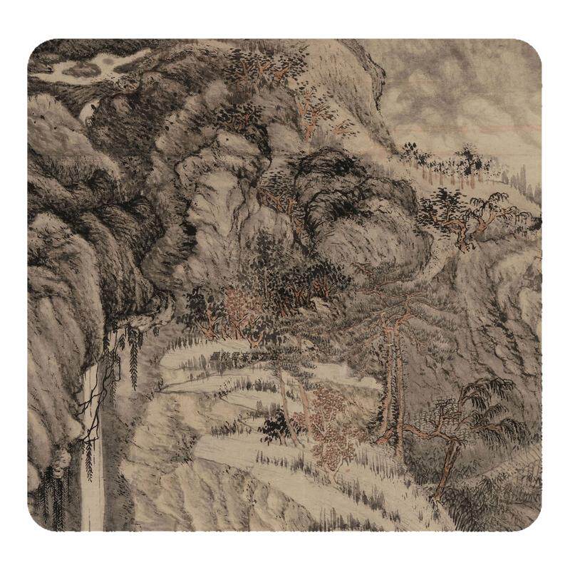 沈周《庐山高图》高清微喷复制品仿古山水画客厅玄关立轴装饰挂画