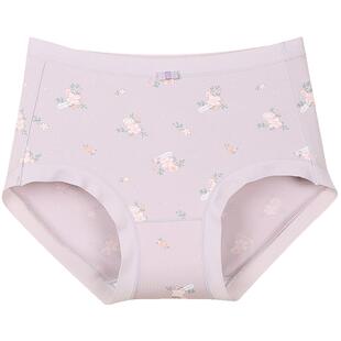 3条仕乐薄款棉质抑菌内裤清新碎花三角裤无痕舒适大码胖mm裤衩