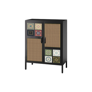 鞋柜家用门口多层大容量中古风2026新款入户玄关钢制收纳柜高级感