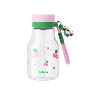 bablov玻璃吸管杯女生高颜值水杯耐高温学生牛奶可爱夏日便携杯子