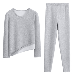 保暖内衣加绒加厚冬季纯棉发热防寒情侣男女士青少年秋衣秋裤套装