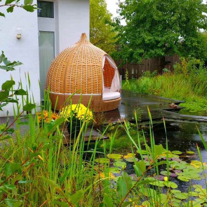 藤编铝合金鸟窝床户外藤躺床懒人椅圆形花园庭院民宿泳池大鸟笼床,住宅家具,躺床,淘宝优惠券,粉丝福利购,淘宝优惠卷