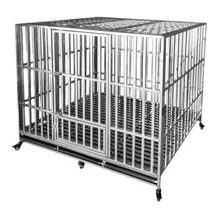 全方管不锈钢狗笼中大型犬狗笼室内加粗折叠狗笼边牧金毛拉布拉多