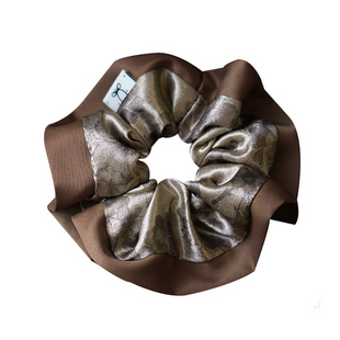 《山野柔风》原创高级感缎面大号法式大肠圈方巾发绳拍照发饰头饰