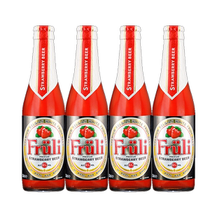 Fruli 4瓶装荔枝酒草莓酒芙力果味酒比利时进口精酿啤酒
