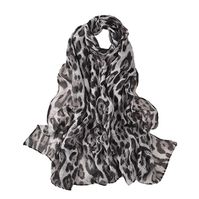 豹纹围巾时尚洋气高档棉麻丝巾