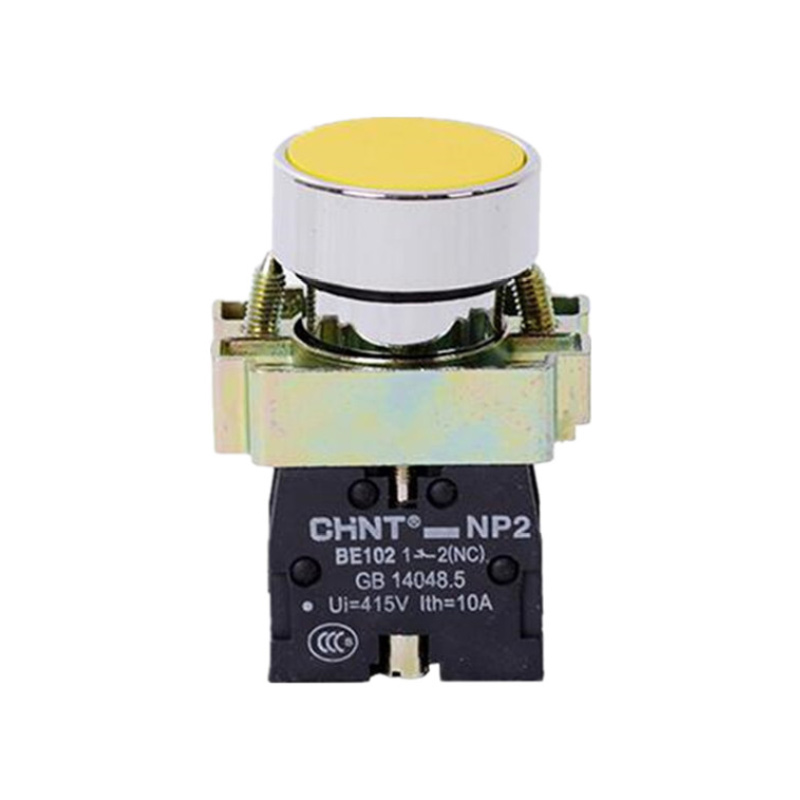正泰NP2-BA31 BA42 BA51 BA21平钮点动金属头按钮开关自复位按
