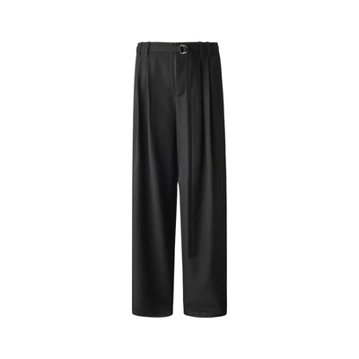 ourhour可拆腰带垂坠阔腿西裤