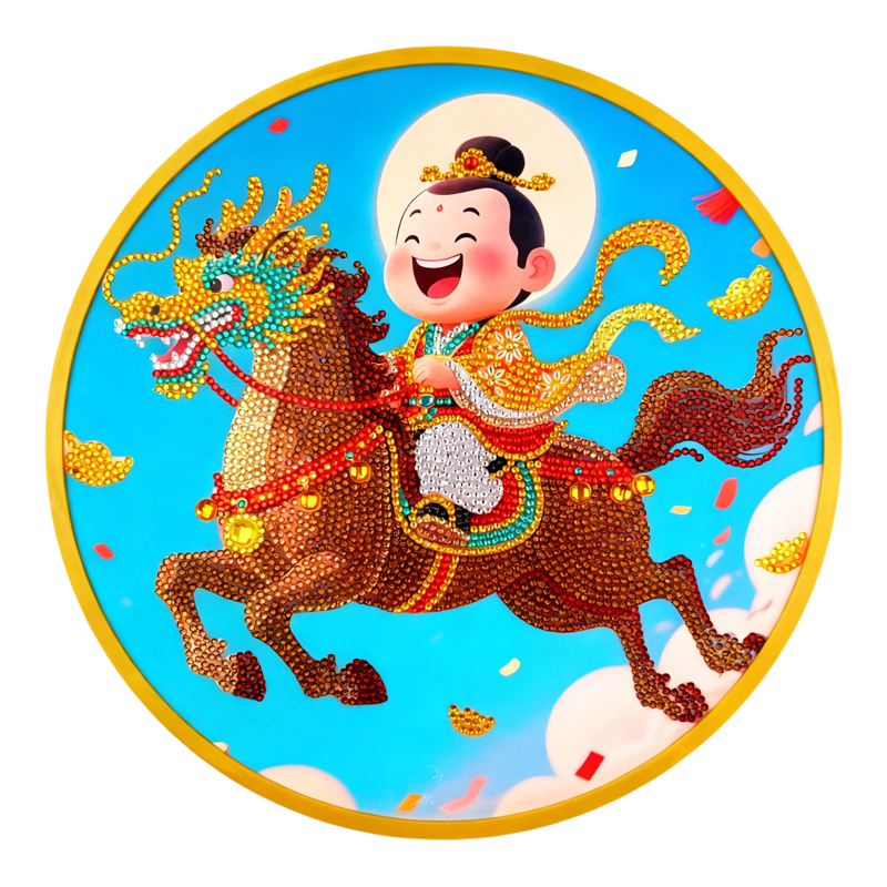百年好合3D钻石画框新年手工diy
