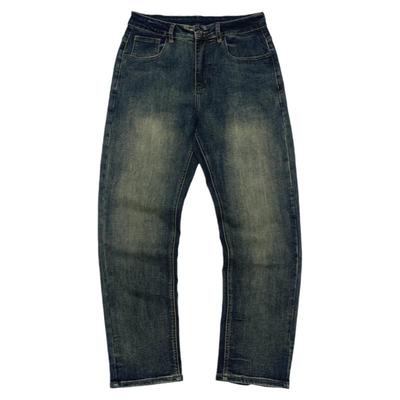 男宽松直筒长裤弹力牛仔裤