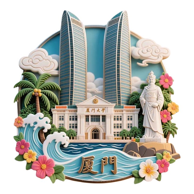 中国合肥城市风景金属强磁冰箱贴