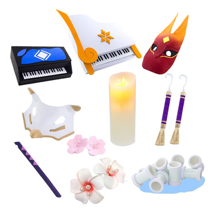 光遇先祖雨林妈妈cos服黑白钢琴可弹奏乐器可背头饰蜡烛面具道具