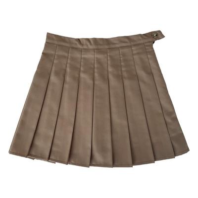 垂感百褶裙纯色西装料jk短裙