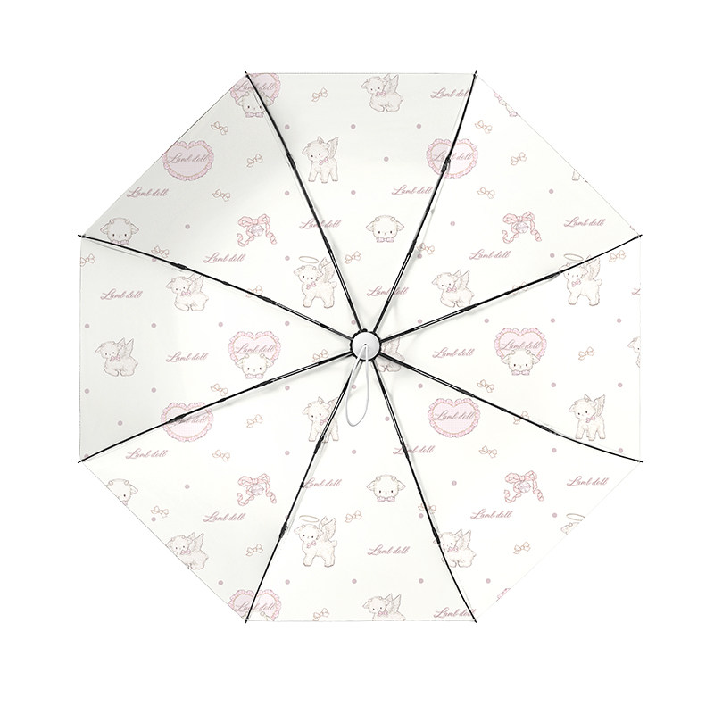 Cikatu西卡图彩胶爱礼存羊雨伞学生上学专用自动太阳伞晴雨两用女