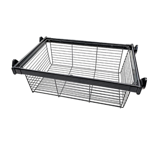 衣柜内置拉篮抽屉式家用收纳裤架衣服储物篮伸缩不锈钢藤篮五金件