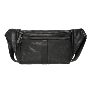 原创真皮男士韩版胸包通勤植鞣牛皮斜挎包运动休闲个性手机背包潮