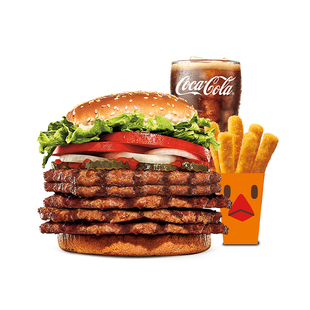 汉堡王  五层大皇堡纪念套餐3件套  单次兑换券 优惠券 电子券