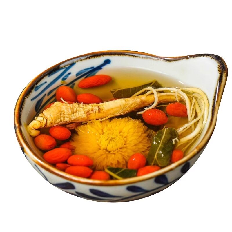 一根参菊花枸杞茶中药材整根人参泡茶泡酒煲汤男人强肾补气人参茶