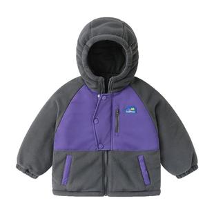 右欧男童女童加绒加厚棉服外套冬季新款童装儿童保暖厚实毛毛上衣