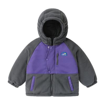 右欧男童女童加绒加厚棉服外套