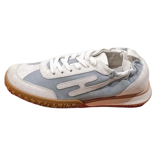 H家真皮透气拼色德训鞋女百搭系带平底运动休闲鞋情侣鞋2025新款