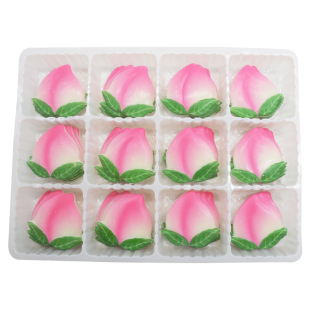 片状寿桃 蛋糕装饰巧克力插片 过寿礼物食用带叶寿桃烘焙配件60片