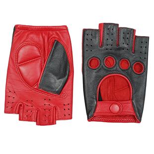 罗欧蒂斯秋冬季男士开车驾驶半指皮手套骑行运动机车摩托车复古风