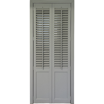 实木活动透气百叶对开门折叠门