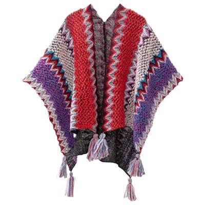 民族风川西披肩云南针织丽江旅游穿搭新疆西藏斗篷披风外搭围巾女