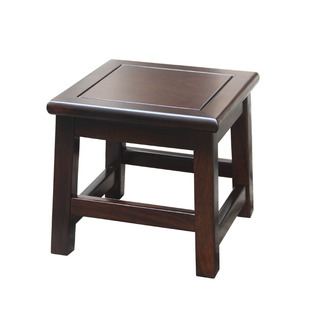 中式家用实木矮凳现代红木四方凳黑檀花梨木客厅榫卯小板凳换鞋凳